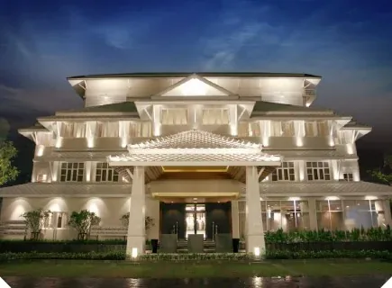 Health Land Asoke illuminated white entrance